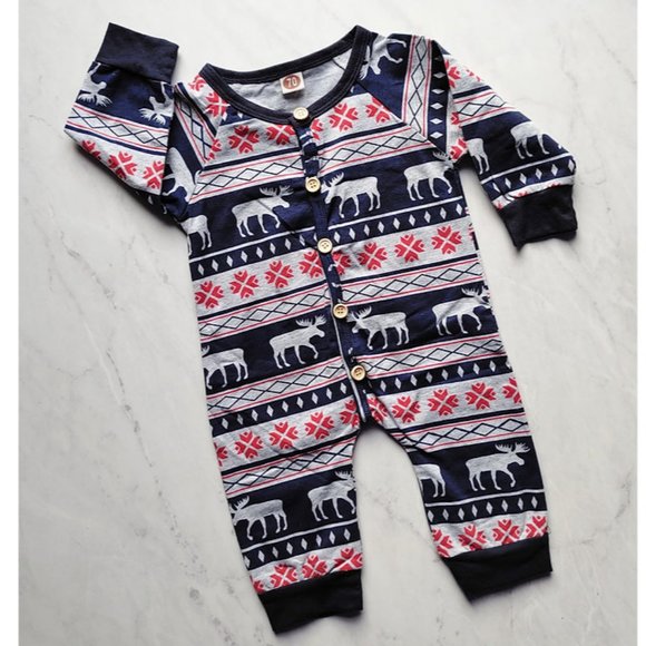 Other - Long Sleeve Dark Blue Christmas Onesie